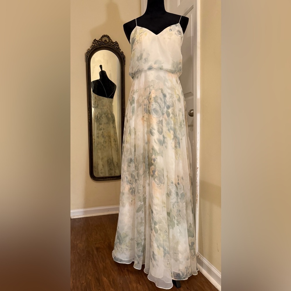 Jenny Yoo Floral Spaghetti Strap Dress - Picture 7 of 12